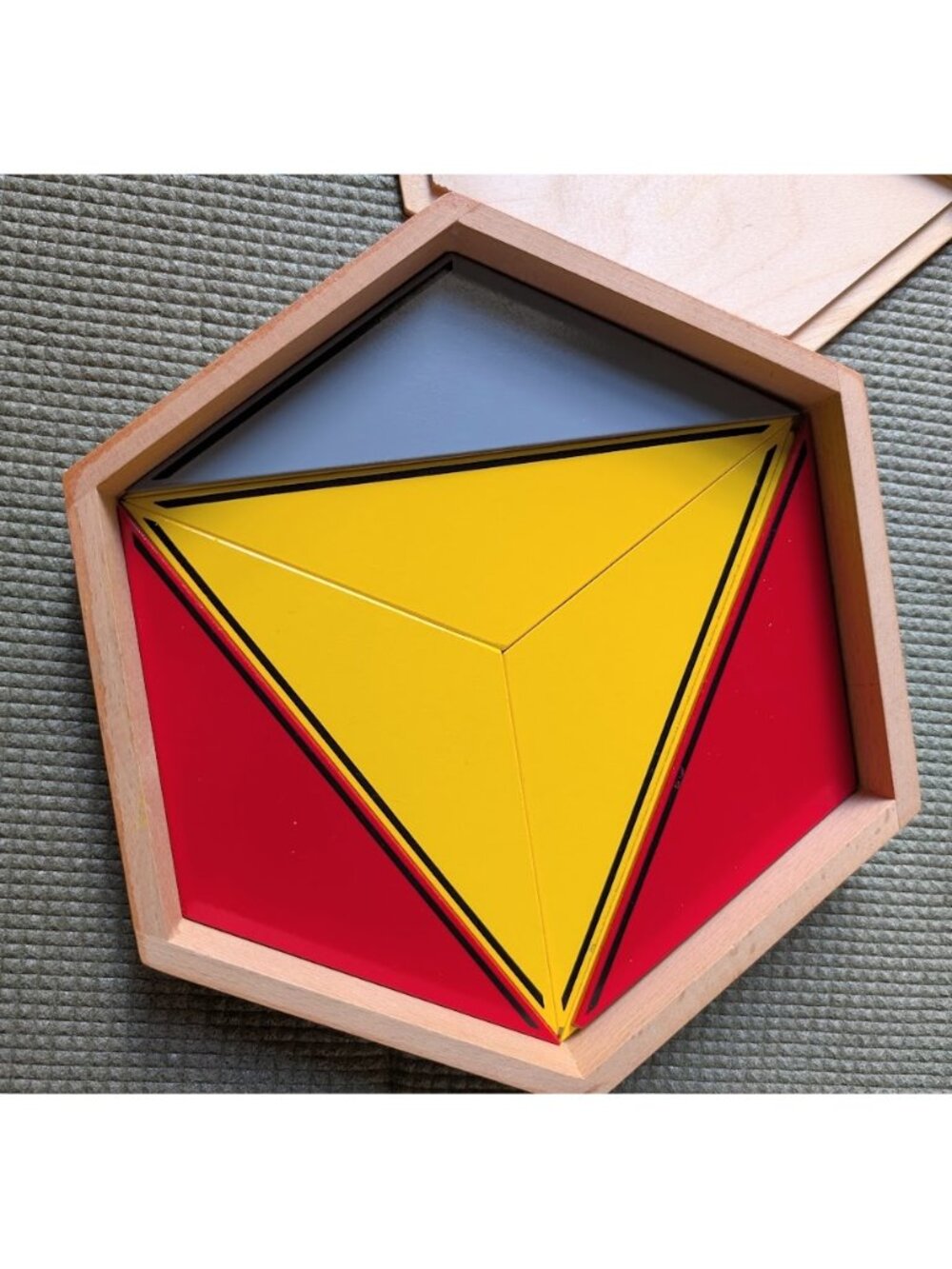 Montessori Toys Colorful Constructive Triangles with Box-Hexagonal Box L